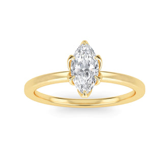 Marquise Cut Petal-Prong Solitaire Engagement Ring 0.5 ct