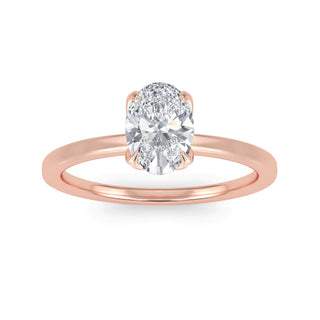 Oval Cut Tulip Basket Solitaire Engagement Ring 1.0 ct