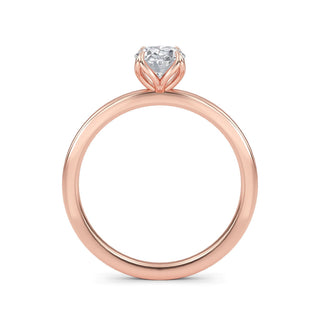 Oval Cut Tulip Basket Solitaire Engagement Ring 1.0 ct
