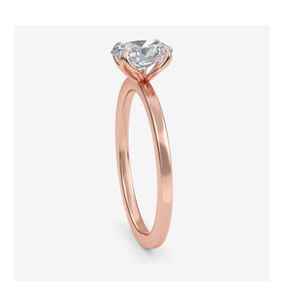 Oval Cut Tulip Basket Solitaire Engagement Ring 1.0 ct