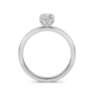 Oval Cut Tulip Basket Solitaire Engagement Ring 1.0 ct