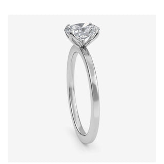 Oval Cut Tulip Basket Solitaire Engagement Ring 1.0 ct