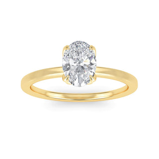 Oval Cut Tulip Basket Solitaire Engagement Ring 1.0 ct