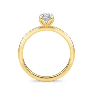 Oval Cut Tulip Basket Solitaire Engagement Ring 1.0 ct