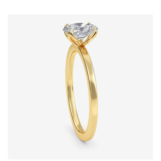 Oval Cut Tulip Basket Solitaire Engagement Ring 1.0 ct