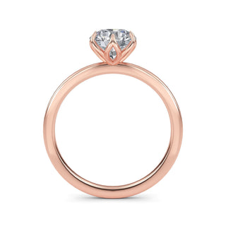 Round Cut Lotus Solitaire Engagement Ring 1.0 ct
