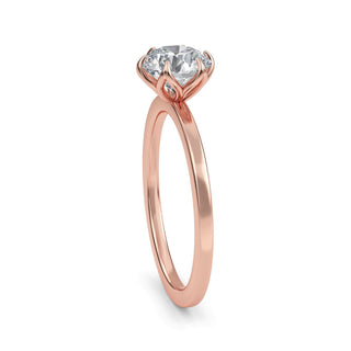 Round Cut Lotus Solitaire Engagement Ring 1.0 ct