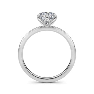 Round Cut Lotus Solitaire Engagement Ring 1.0 ct