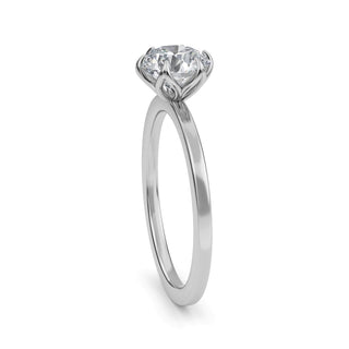 Round Cut Lotus Solitaire Engagement Ring 1.0 ct