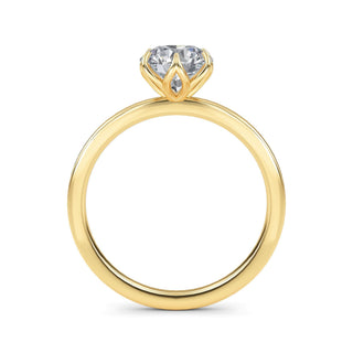 Round Cut Lotus Solitaire Engagement Ring 1.0 ct