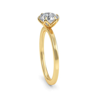 Round Cut Lotus Solitaire Engagement Ring 1.0 ct