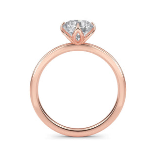 Round Cut Lotus Cathedral Solitaire Engagement Ring 1.0 ct