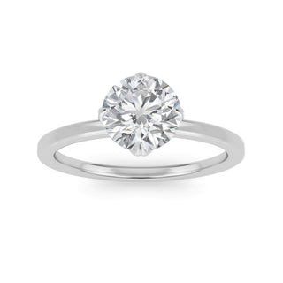 Round Cut Lotus Cathedral Solitaire Engagement Ring 1.0 ct