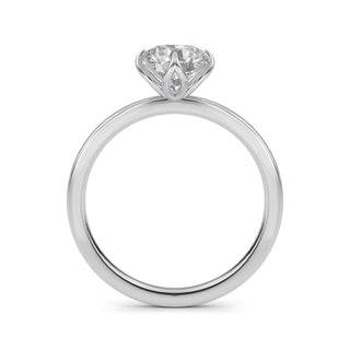 Round Cut Lotus Cathedral Solitaire Engagement Ring 1.0 ct