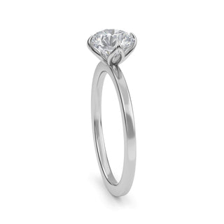 Round Cut Lotus Cathedral Solitaire Engagement Ring 1.0 ct
