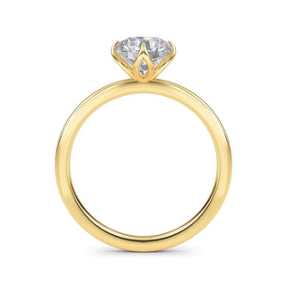 Round Cut Lotus Cathedral Solitaire Engagement Ring 1.0 ct