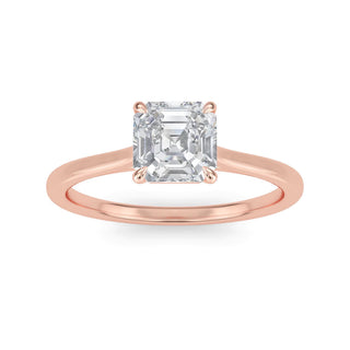 Asscher Cut Minimal Solitaire Engagement Ring 1.0 ct