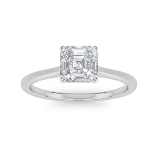 Asscher Cut Minimal Solitaire Engagement Ring 1.0 ct