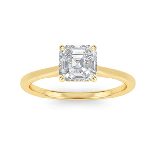 Asscher Cut Minimal Solitaire Engagement Ring 1.0 ct