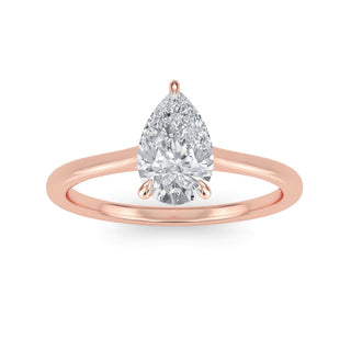Pear Cut Refined Solitaire Engagement Ring 1.0 ct
