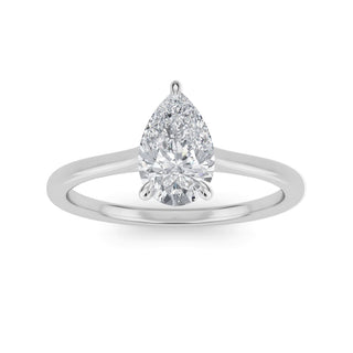 Pear Cut Refined Solitaire Engagement Ring 1.0 ct