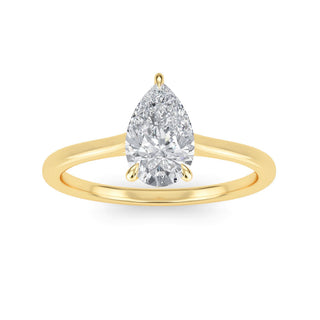 Pear Cut Refined Solitaire Engagement Ring 1.0 ct