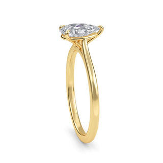 Pear Cut Refined Solitaire Engagement Ring 1.0 ct