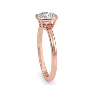Cushion Cut Bezel Solitaire Engagement Ring 1.0 ct