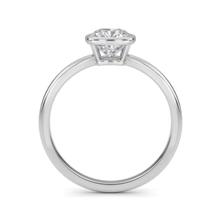 Cushion Cut Bezel Solitaire Engagement Ring 1.0 ct