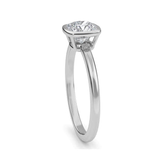 Cushion Cut Bezel Solitaire Engagement Ring 1.0 ct