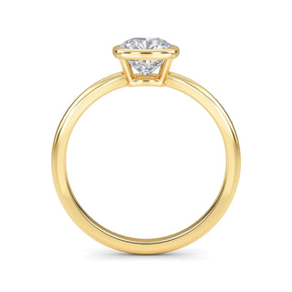 Cushion Cut Bezel Solitaire Engagement Ring 1.0 ct