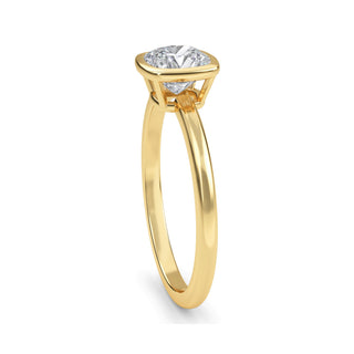 Cushion Cut Bezel Solitaire Engagement Ring 1.0 ct