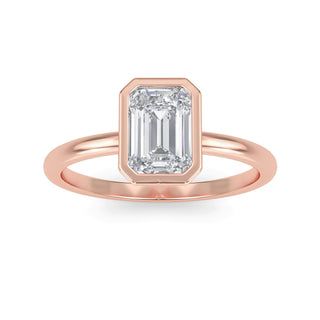 Emerald Cut Modern Double-Claw Solitaire Engagement Ring 1.0 ct
