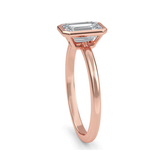 Emerald Cut Modern Double-Claw Solitaire Engagement Ring 1.0 ct