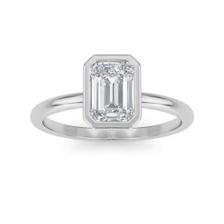 Emerald Cut Modern Double-Claw Solitaire Engagement Ring 1.0 ct