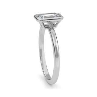 Emerald Cut Modern Double-Claw Solitaire Engagement Ring 1.0 ct