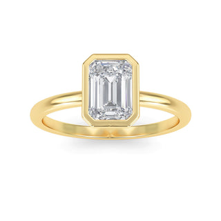 Emerald Cut Modern Double-Claw Solitaire Engagement Ring 1.0 ct