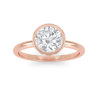 Round Cut Bezel Solitaire Engagement Ring 1.0 ct