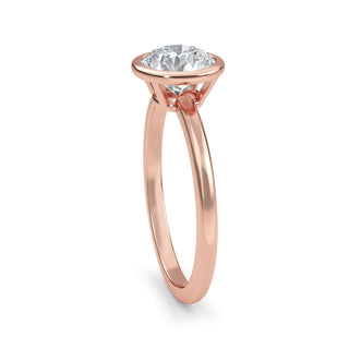 Round Cut Bezel Solitaire Engagement Ring 1.0 ct