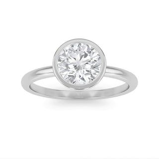 Round Cut Bezel Solitaire Engagement Ring 1.0 ct