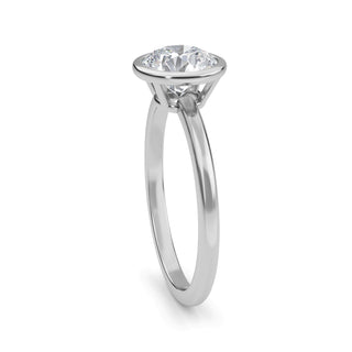 Round Cut Bezel Solitaire Engagement Ring 1.0 ct