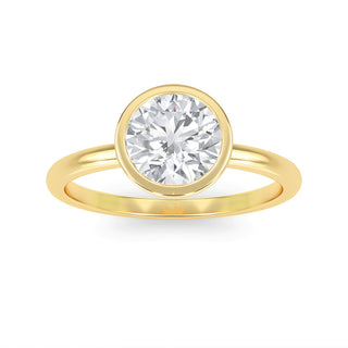 Round Cut Bezel Solitaire Engagement Ring 1.0 ct