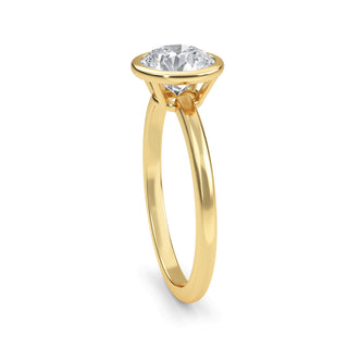Round Cut Bezel Solitaire Engagement Ring 1.0 ct