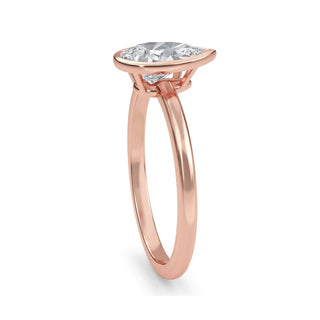 Pear Cut Modern Bezel Solitaire Engagement Ring 1.5 ct