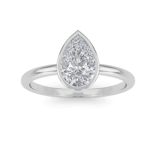 Pear Cut Modern Bezel Solitaire Engagement Ring 1.5 ct