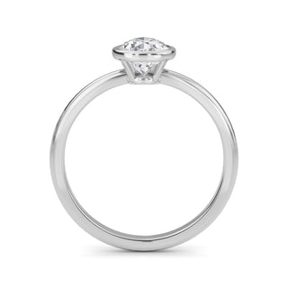 Pear Cut Modern Bezel Solitaire Engagement Ring 1.5 ct