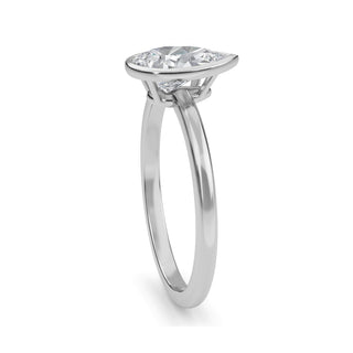 Pear Cut Modern Bezel Solitaire Engagement Ring 1.5 ct