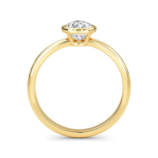 Pear Cut Modern Bezel Solitaire Engagement Ring 1.5 ct