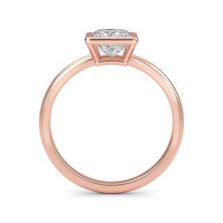 Princess Cut Bezel-Style Solitaire Engagement Ring 1.0 ct