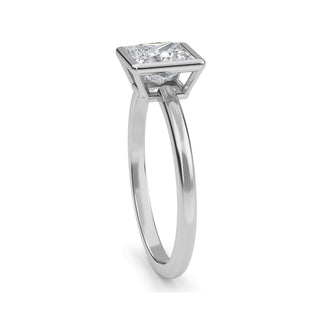 Princess Cut Bezel-Style Solitaire Engagement Ring 1.0 ct